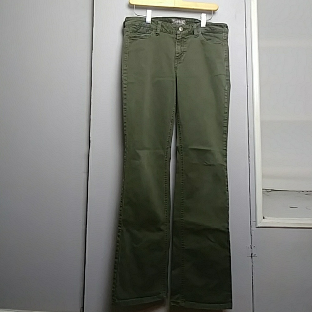 Guess Los Angeles Size 30 Army Green Boot Cut Jean